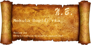 Nekula Boglárka névjegykártya